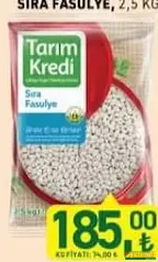 TARIM KREDİ SIRA FASULYE 2,5 KG fiyat ve kampanya bilgisi